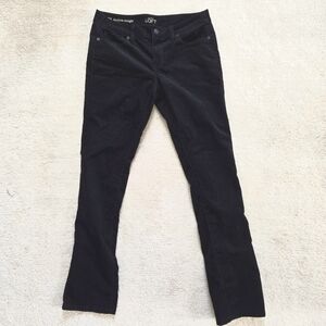LOFT Black modern Straight Leg Corduroy Pants